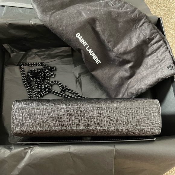 !SOLD! YSL SAINT LAURENT KATE SMALL CHAIN BAG IN GRAIN DE POUDRE - Picture 8 of 16